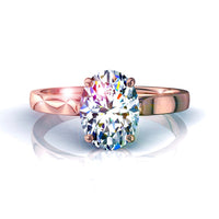 Diamante solitario ovale Capucine in oro rosa 0.30 carati