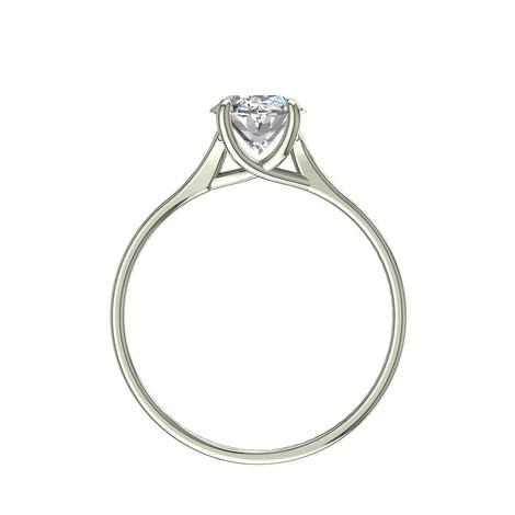 Bague de fiançailles diamant ovale 0.40 carat or blanc Cindy