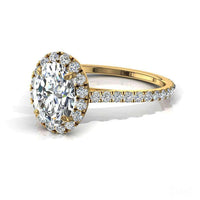 Anello di fidanzamento con diamante ovale in oro giallo 0.80 carati Camogli