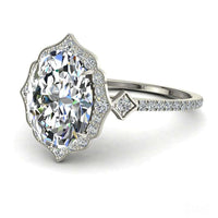 Anna Anello di fidanzamento con diamante ovale in oro bianco 0.90 carati