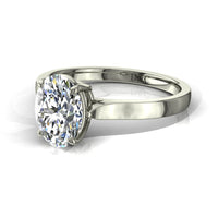 Anello di fidanzamento Capucine in oro bianco 1.00 carati con diamante ovale