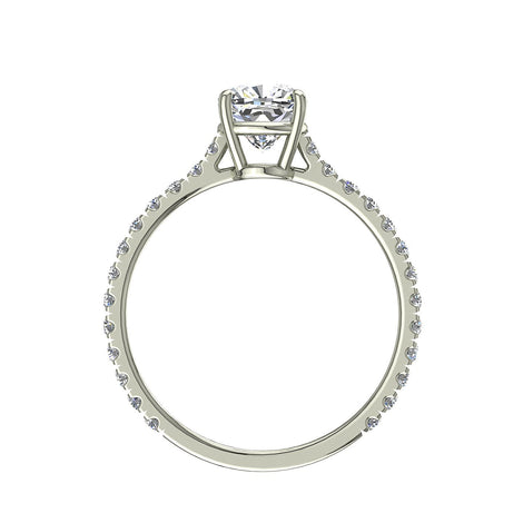 Cindirella Anello di fidanzamento con diamante ovale in oro bianco 1.50 carati