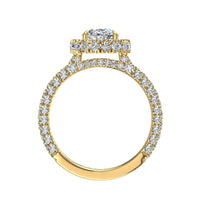 Bague de fiançailles diamant ovale 1.60 carat or jaune Viviane