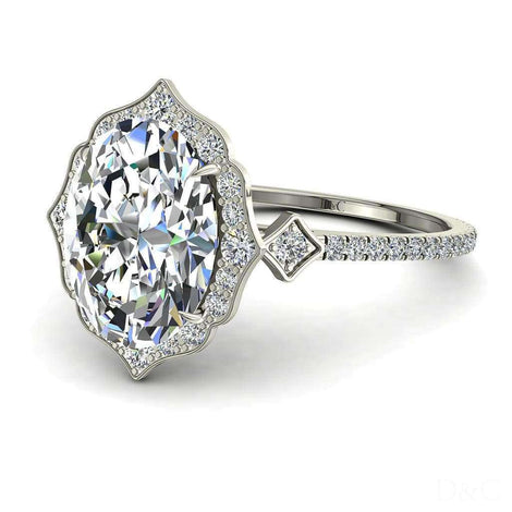 Bague de fiançailles diamant ovale 2.30 carats or blanc Anna