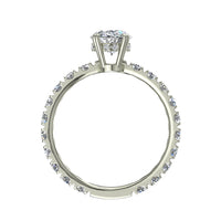 Anello di fidanzamento con diamante ovale in oro bianco 2.50 carati Valentina