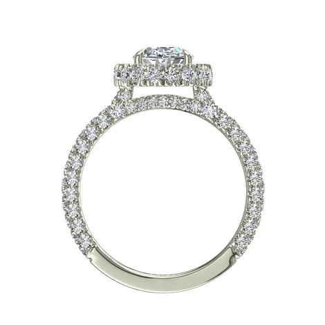 Solitaire diamant ovale 3.00 carats or blanc Viviane