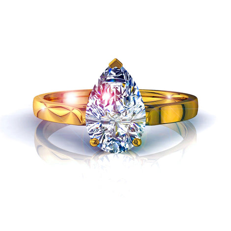 Capucine Anello di fidanzamento con diamante a pera in oro giallo 0.70 carati