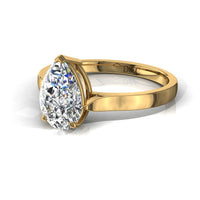 Capucine Anello di fidanzamento con diamante a pera in oro giallo 0.90 carati