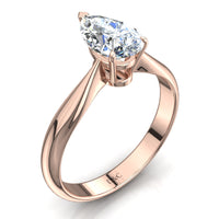 Anello di fidanzamento con diamante a pera Elodie in oro rosa 0.90 carati