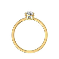 Bella anello in oro giallo 1.20 carati con diamante a pera