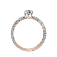 Anello di fidanzamento Paola in oro rosa 1.30 carati con diamante a pera