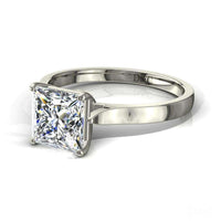 Bague de fiançailles diamant princesse 0.60 carat or blanc Capucine