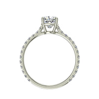 Cindirella Anello di fidanzamento con diamante principessa in oro bianco 0.90 carati