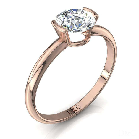 Solitaire diamant rond 0.20 carat or rose Anoushka