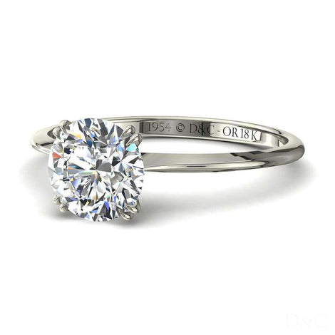 Anello di fidanzamento con diamante tondo 0.30 carati oro bianco 1954