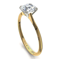 Anello di fidanzamento con diamante tondo 0.40 carati oro giallo 1954