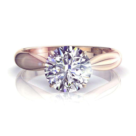 Bague de fiançailles diamant rond 0.50 carat or rose Elodie