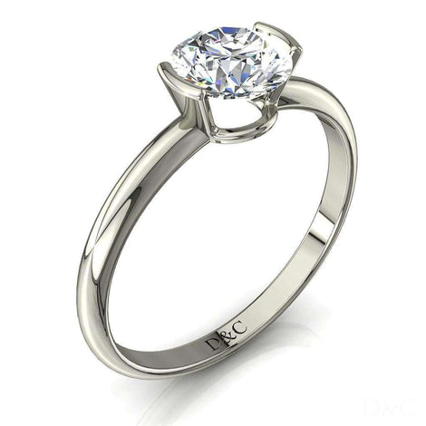 Anello di fidanzamento Anoushka con diamante tondo da 0.60 carati in oro giallo