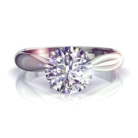 Solitaire diamant rond 0.70 carat or blanc Elodie