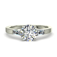 Anello di fidanzamento con diamante tondo 0.70 carati oro bianco Enea