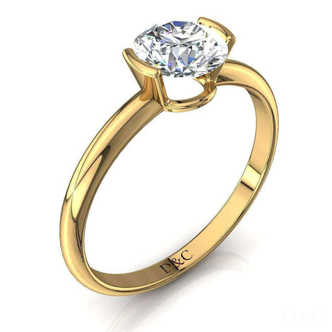 Bague de fiançailles diamant rond 0.80 carat or jaune Anoushka