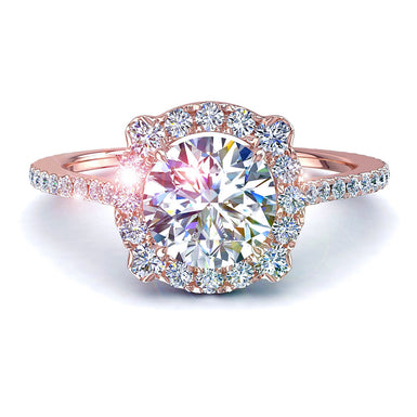 Alida I / SI Anello di fidanzamento con diamante rotondo da 0.80 carati / oro rosa 18 carati
