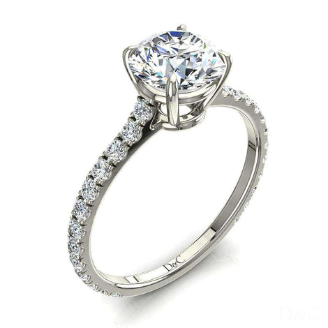 Anello di fidanzamento Jenny in oro bianco 0.90 carati con diamante tondo