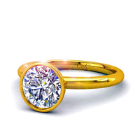 Diamante solitario tondo Annette in oro giallo 0.90 carati