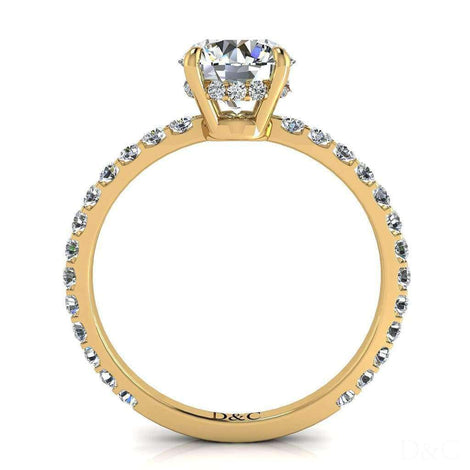 Anello di fidanzamento con diamante tondo in oro giallo 0.90 carati San Valentino