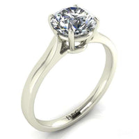 Capucine anello di fidanzamento con diamante tondo da 1.00 carati in oro bianco