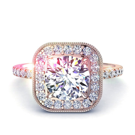 Anello di fidanzamento con diamante tondo Sestri in oro rosa 1.00 carati
