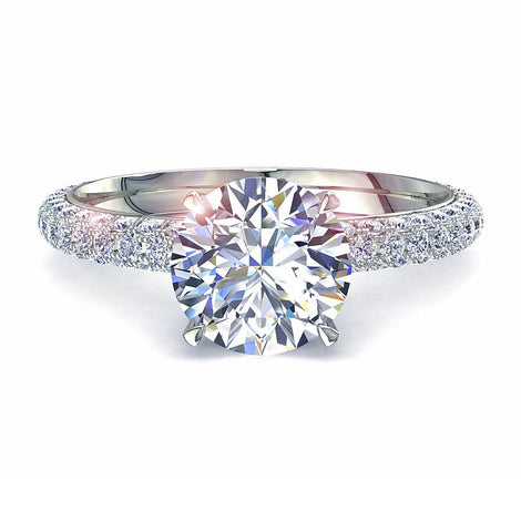 Solitaire diamant rond 1.10 carat or blanc Paola