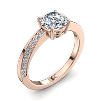 Solitaire diamant rond 1.10 carat or rose Andrea