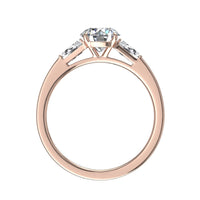 Enea anello di fidanzamento con diamante tondo da 1.10 carati in oro rosa