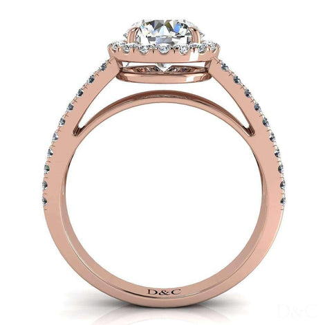 Anello di fidanzamento Genova con diamante tondo in oro rosa 1.10 carati