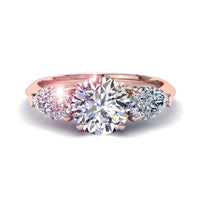 Anello di fidanzamento Renata con diamante tondo da 1.10 carati in oro rosa