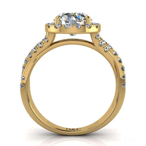 Anello di fidanzamento con diamante tondo Ameglia in oro giallo da 1.20 carati