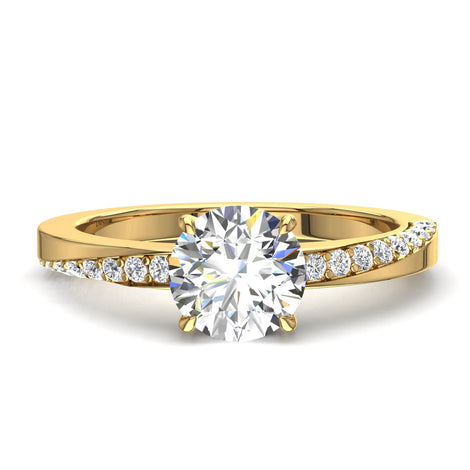 Anello di fidanzamento Andrea con diamante tondo da 1.20 carati in oro giallo