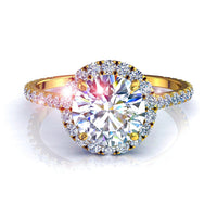 Anello di fidanzamento con diamante tondo Camogli in oro giallo 1.20 carati
