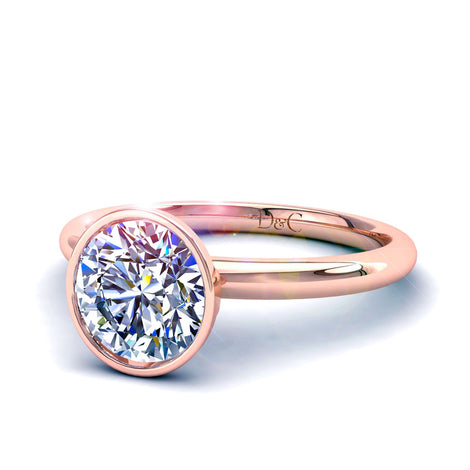 Diamante solitario tondo Annette in oro rosa 1.20 carati