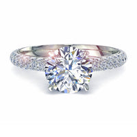 Solitaire diamant rond 1.30 carat or blanc Paola