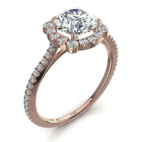 Anello di fidanzamento Alida con diamante tondo da 1.30 carati in oro rosa