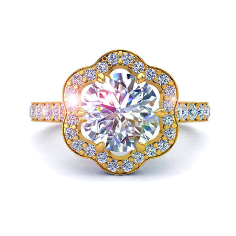 Anello di fidanzamento Lily in oro giallo 1.35 carati con diamante tondo