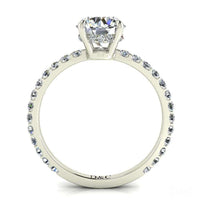 Anello di fidanzamento con diamante rotondo in oro bianco da 1.40 carati di San Valentino