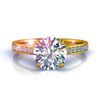 Anello di fidanzamento Ganna con diamante tondo da 1.40 carati in oro giallo
