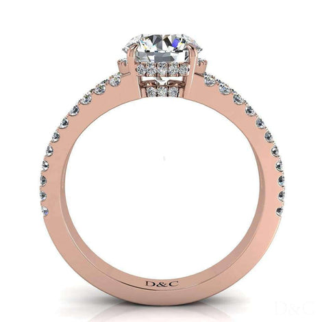 Recco anello di fidanzamento con diamante tondo da 1.40 carati in oro rosa