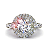 Bague de fiançailles diamant rond 1.50 carat or blanc Aurora