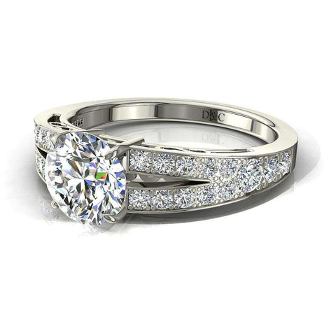 Rapallo anello di fidanzamento in oro bianco con diamante tondo da 1.50 carati