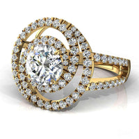 Bague de fiançailles diamant rond 1.50 carat or jaune Venicia