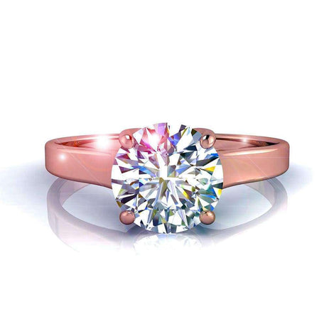 Solitaire diamant rond 1.50 carat or rose Cindy